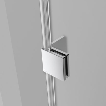 32" AH01 Series Frameless Swing Shower Door with Klearteck Treatment (Fixed 3/8" & Swing 5/16" Thickness)(Chrome)