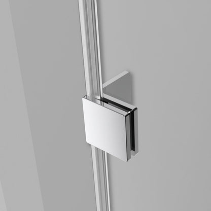 44" AH01 Series Frameless Swing Shower Door with Klearteck Treatment (Fixed 3/8" & Swing 5/16" Thickness) (Brushed Nickel)
