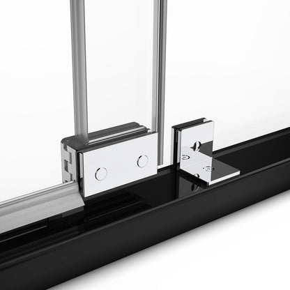 32" AH01 Series Frameless Swing Shower Door with Klearteck Treatment (Fixed 3/8" & Swing 5/16" Thickness)(Chrome)