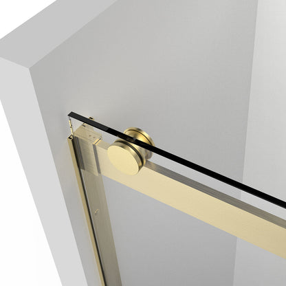 60" Ayden Series Tub Door Frameless Bypass with Klearteck Treatment (3/8" Thickness) (Brushed Gold)