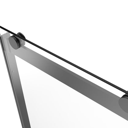 60" Ayden Series Frameless Bypass Shower Door with Klearteck Treatment (3/8" Thickness) (Matte Black)