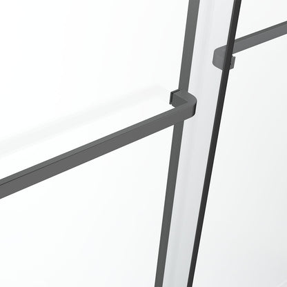 60" Ayden Series Frameless Bypass Shower Door with Klearteck Treatment (3/8" Thickness) (Matte Black)
