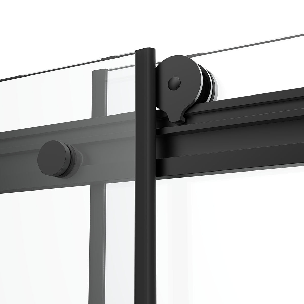 60" Ayden Series Frameless Bypass Shower Door with Klearteck Treatment (3/8" Thickness) (Matte Black)