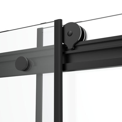 60" Ayden Series Frameless Bypass Shower Door with Klearteck Treatment (3/8" Thickness) (Matte Black)