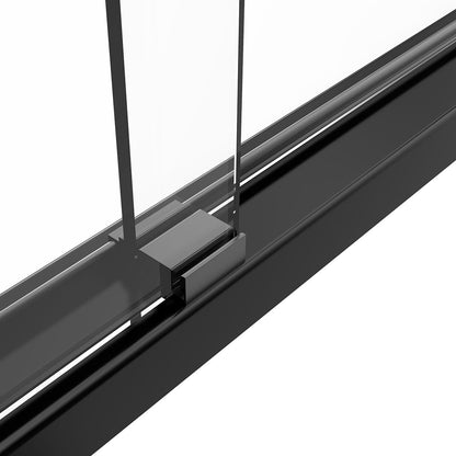 60" Ayden Series Frameless Bypass Shower Door with Klearteck Treatment (3/8" Thickness) (Matte Black)