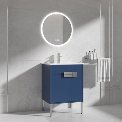 30" V9010 Vanity & Ceramic Sink (Matte Blue)