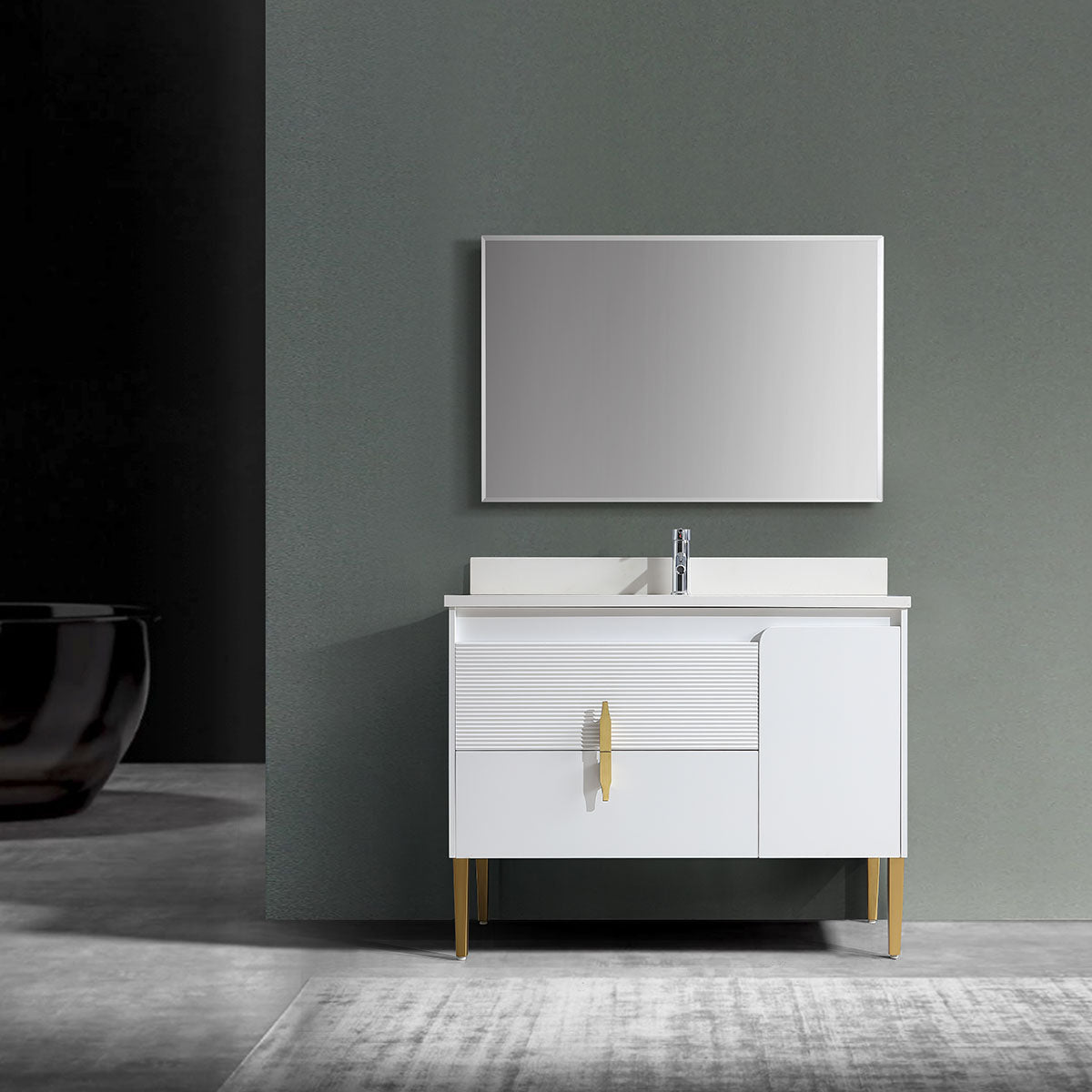 36" Craftsmanship Limited Edition Vanity & Quartz Countertop Combo   (Matte White) SKU: EN8271-36WH