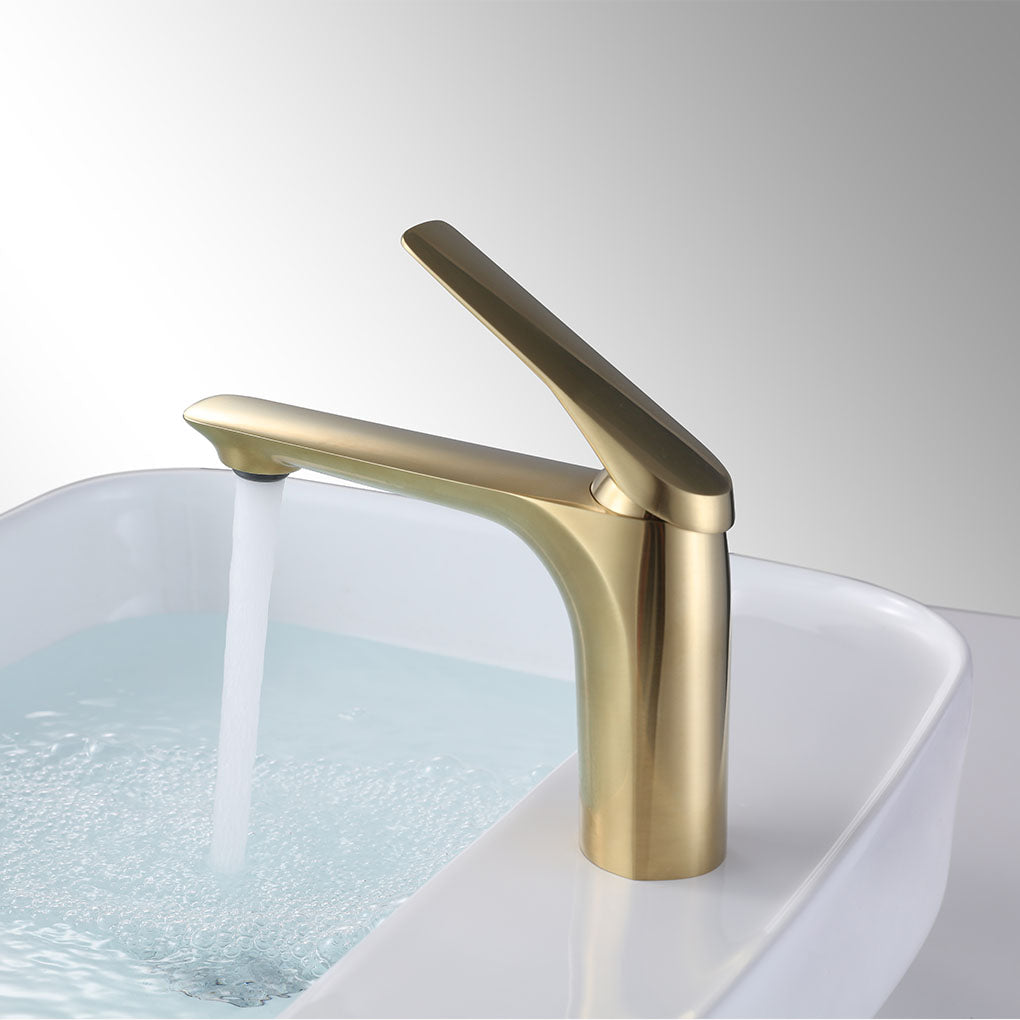 F050  Single Hole Basin Faucet with Pop Up (Brushed Gold)