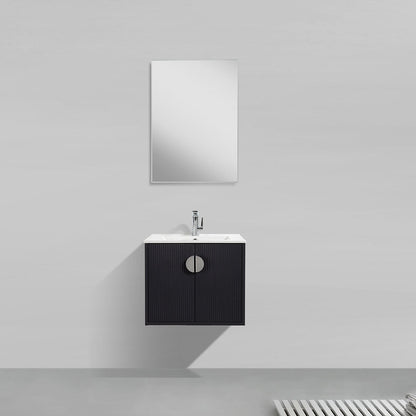 24" V9015 Series Wall Hung Vanity & Ceramic Sink (Granny Grey)