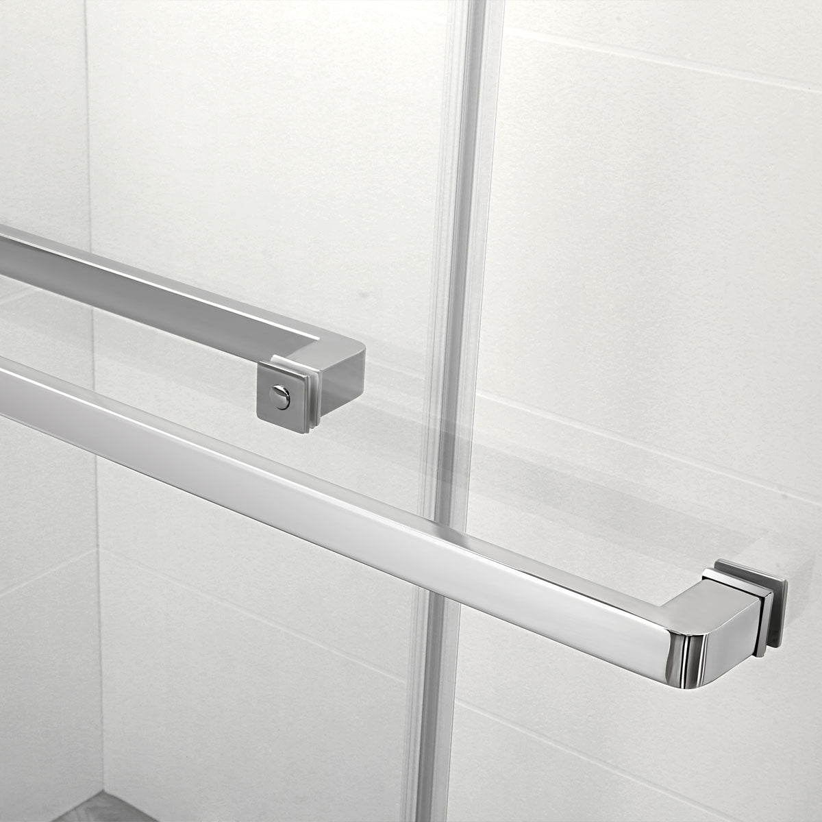 60" Ayden Series Tub Door Frameless Bypass  with Klearteck Treatment (3/8" Thickness) (Chrome)