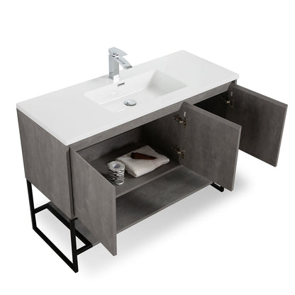 48" V9006 Allen Vanity &  Acrylic Basin (Cement Grey)