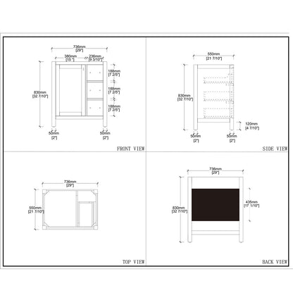 30" V9008 Vanity & Quartz Countertop  Combo (Royal Blue)