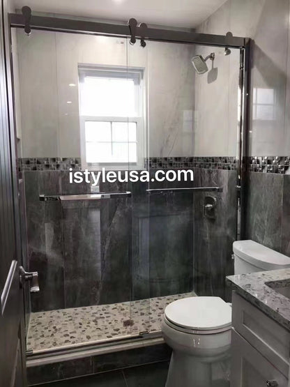*NEW COLOR 60" GBY22 Owen Bypass Series Shower Door with Klearteck Treatment (3/8" Thickness) (Matte Black)