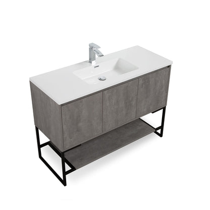 48" V9006 Allen Vanity &  Acrylic Basin (Cement Grey)