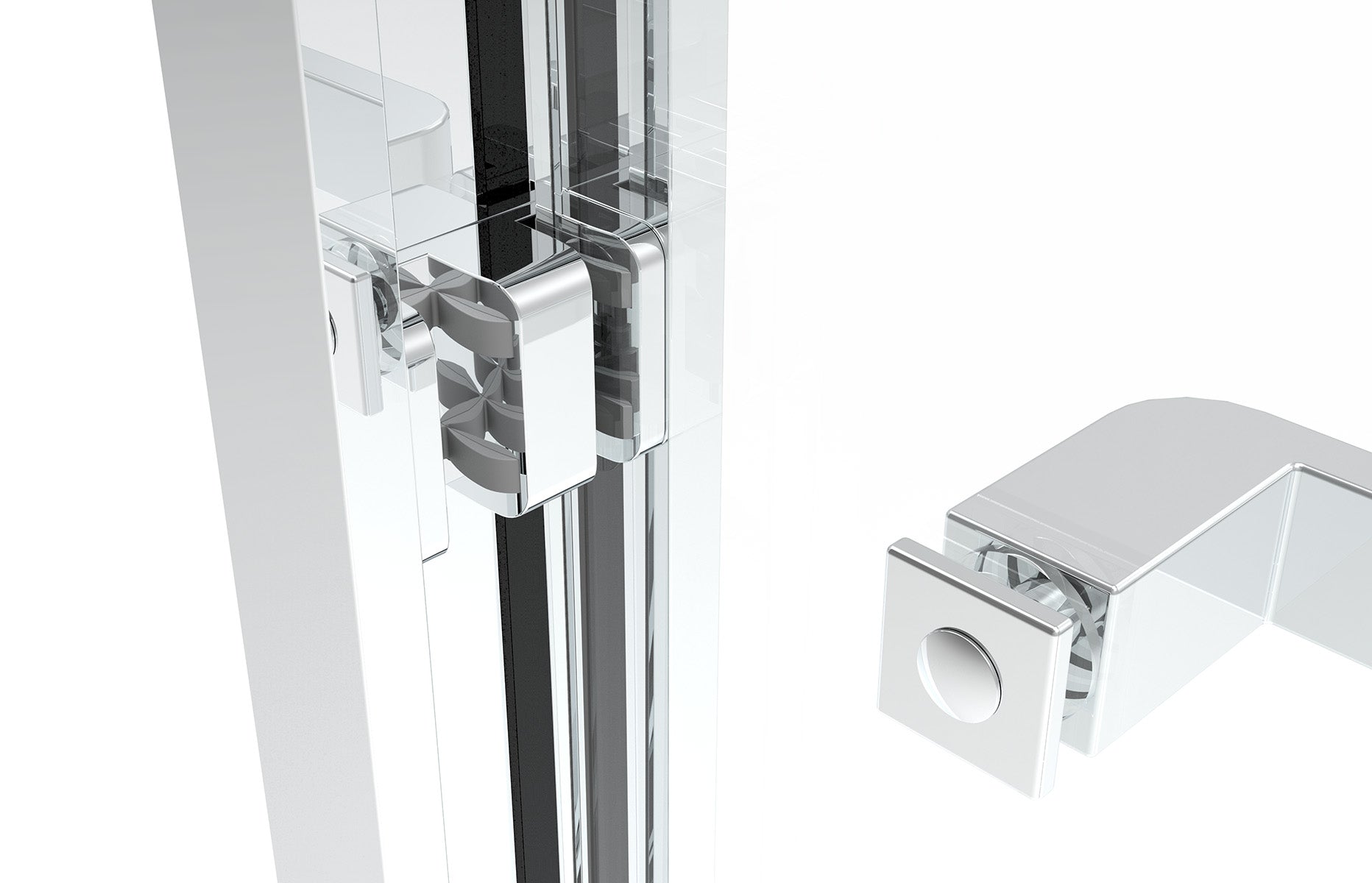 48" AC23 series Shower Door with Klearteck Treatment (3/8" Thickness) (Chrome)