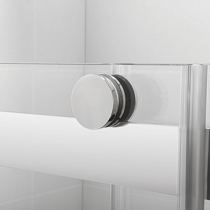 60" Ayden Series Tub Door Frameless Bypass with Klearteck Treatment (3/8" Thickness) (Brushed Nickel)