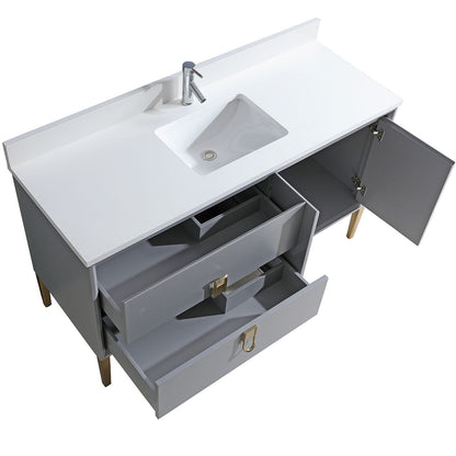 48" Craftsmanship Limited Edition Vanity & Quartz Countertop Combo   (Grey) SKU:EN8296-48GR