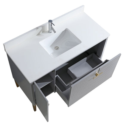 48" Craftsmanship Limited Edition Vanity & Quartz Countertop Combo  (Grey)  SKU:8339 48-GR