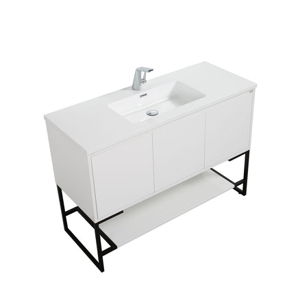 48" V9006 Allen Vanity &  Acrylic Basin (Glossy White)