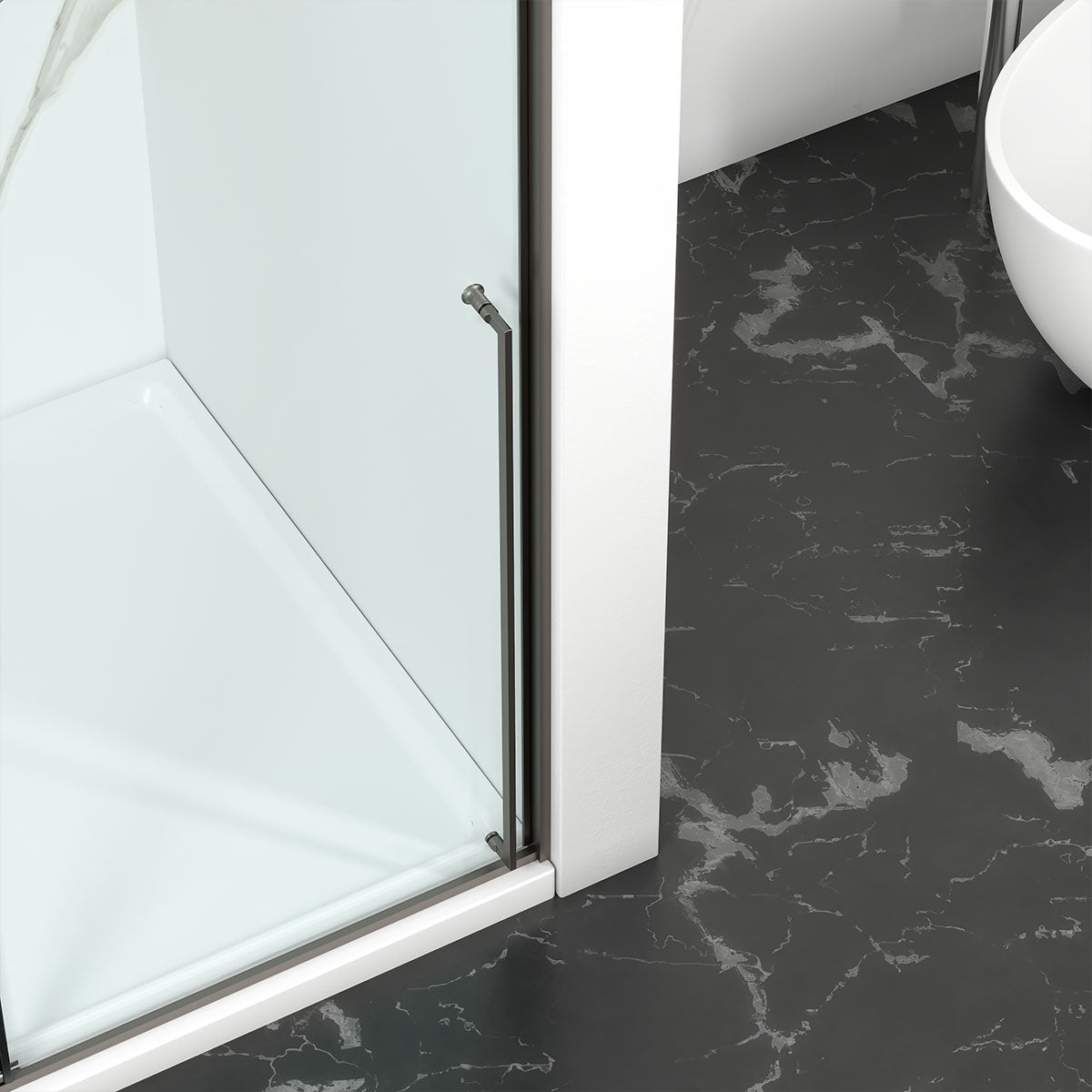 60" Karina Series Minimalist Shower Door with a Single Sliding Door