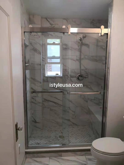 *NEW COLOR 60" GBY22 Owen Bypass Series Shower Door with Klearteck Treatment (3/8" Thickness) (Matte Black)