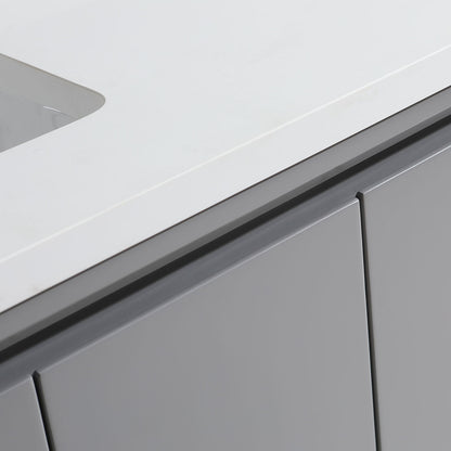 48" Craftsmanship Limited Edition Vanity & Quartz Countertop Combo   (Grey) SKU:EN8296-48GR