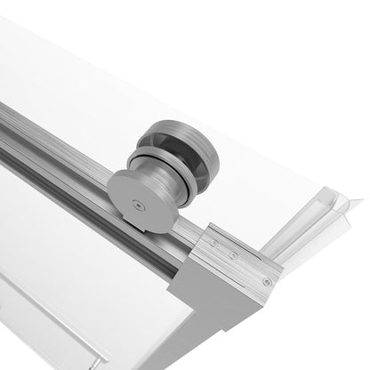 44" Kenny Series Frameless Bypass Shower Door with Klearteck Treatment (5/16" Thickness) (Chrome)