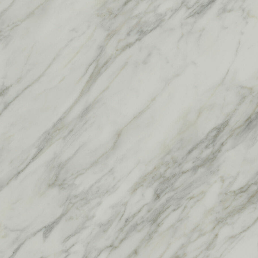 Honed finish 505 Archetta marble with ivory-white base and grey veins, featuring muted green and yellow crystalline layers.