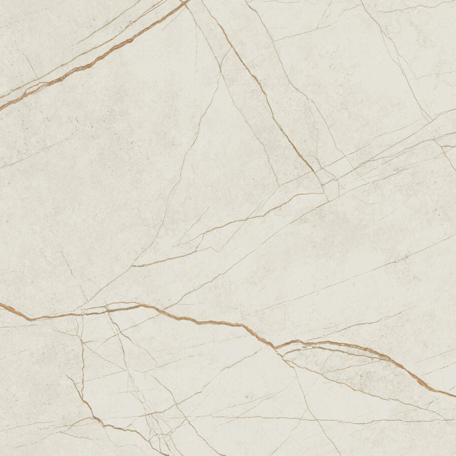 508 Isobellia tile featuring off-white base, oversized veins, and copper overlays with a sleek silk finish.
