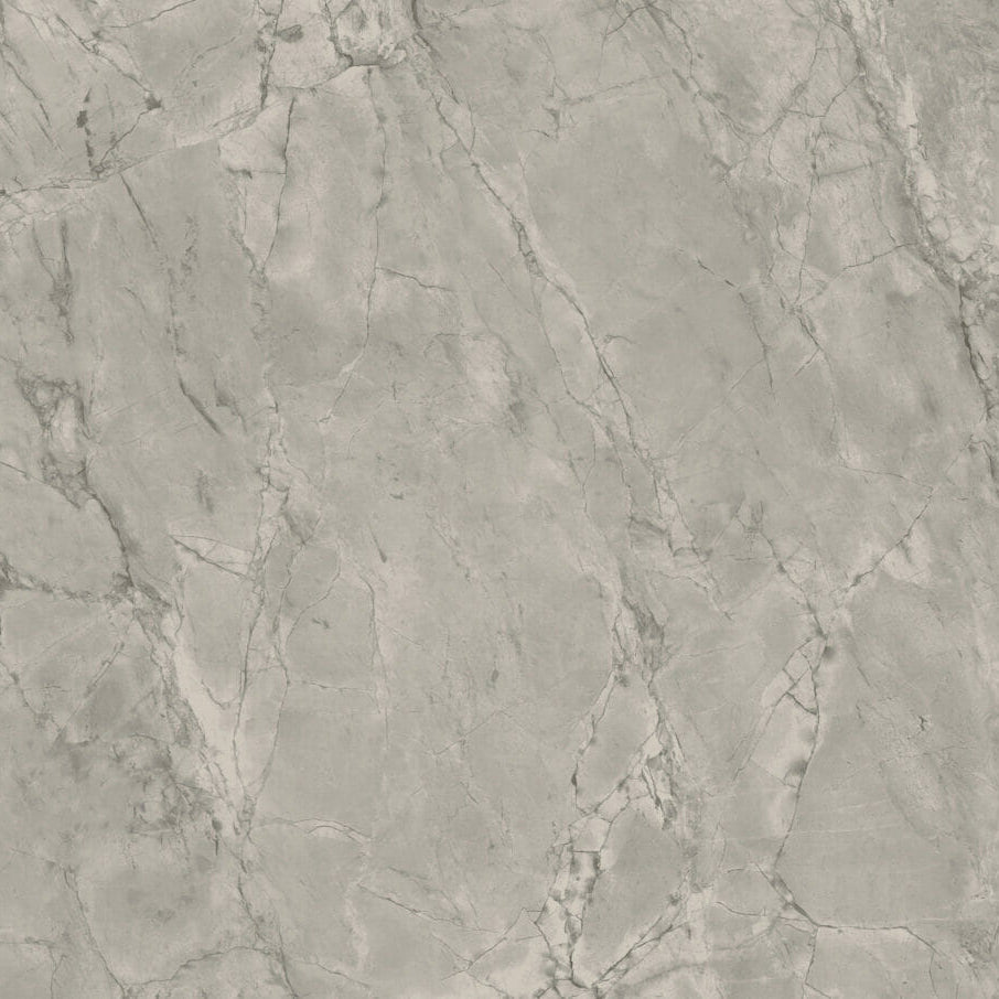 Over-sized marbled grey surface with organic veining and contrasting white highlights in an ultra-rough finish.