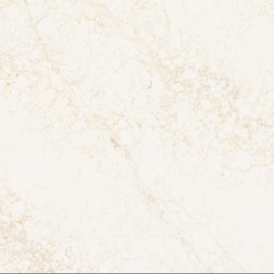 Elegant white surface featuring gilded veins and warm earthy tones, reminiscent of a wind-blown landscape.