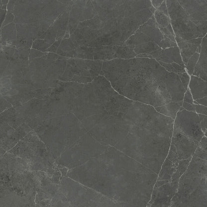 Dark grey stone surface with warm brown accents and white organic veins, featuring dramatic oxidisation effects.