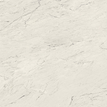 White marble texture with light-grey undertones and darker streaks, featuring soft feathery markings.