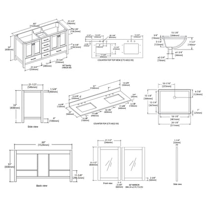Geneva 60″ Vanity