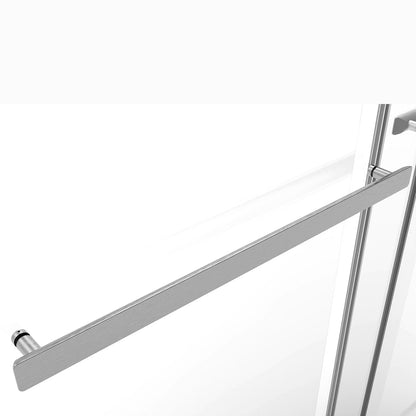 60" DQZ Nicholas Series Tub Door Frameless Bypass  with Klearteck Treatment (3/8" Thickness) (Chrome)