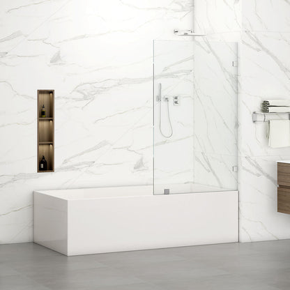W03 Isabell Walk In Screen Tub Door with Klearteck Treatment 30"W X 66" H (3/8" Thickness) (Chrome)