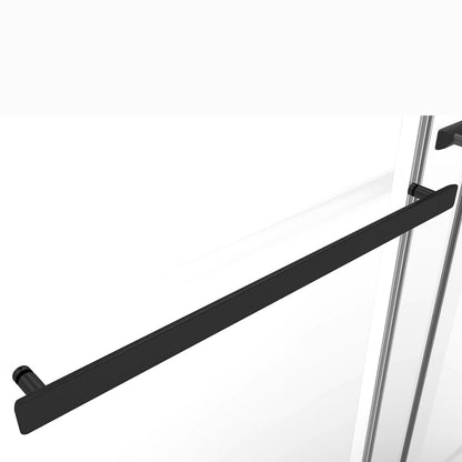 48" DQZ Nicholas Series Frameless Bypass Shower Door with Klearteck Treatment  (3/8" Thickness) (Matte Black)