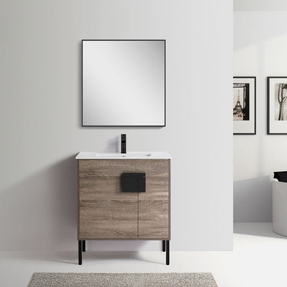 30" V9003 Vanity with Ceramic Sink (Sonoma Oak)
