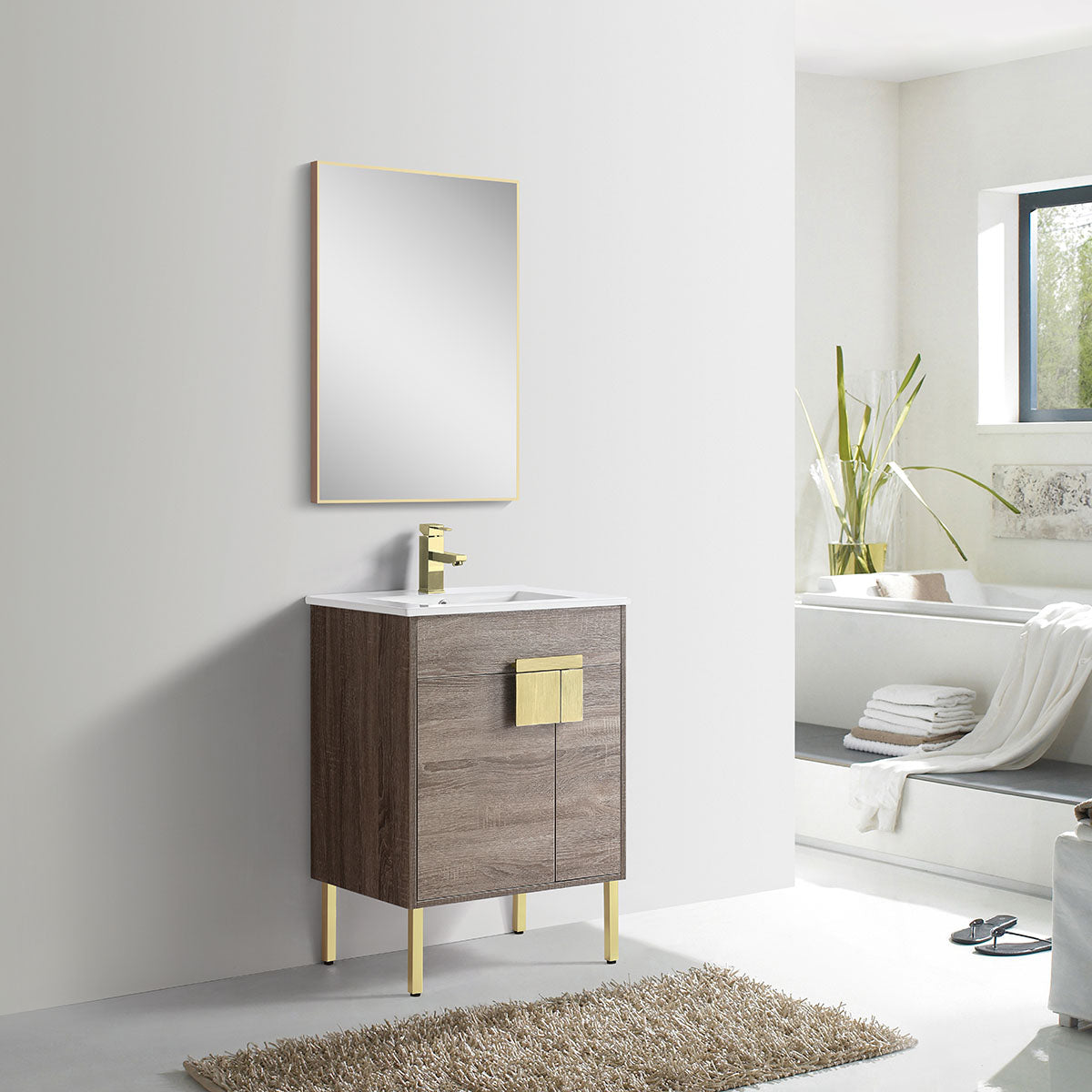 24" V9003 Vanity with Ceramic Sink (Sonoma Oak)