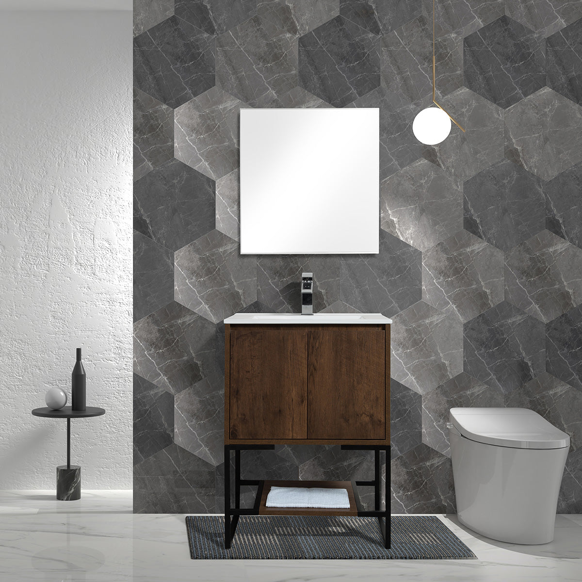 24" V9006 Allen Vanity with Ceramic Sink (Rose Wood)