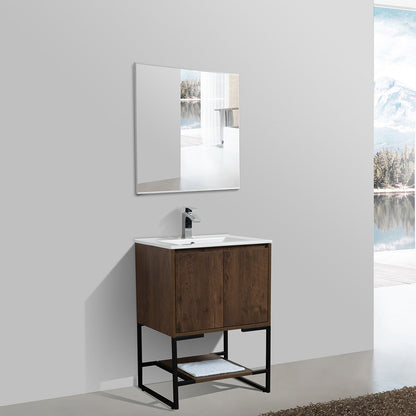 24" V9006 Allen Vanity with Ceramic Sink (Rose Wood)