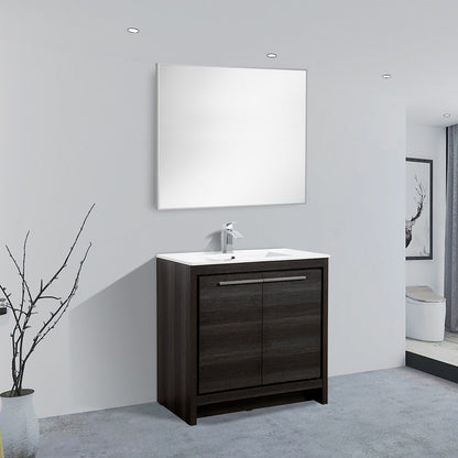 36" V9004 Vanity with Ceramic Sink (Charcoal Grey)