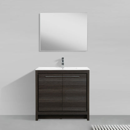 36" V9004 Vanity with Ceramic Sink (Charcoal Grey)