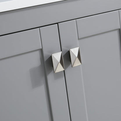 24" V9008 Vanity & Quartz Countertop Combo (Matte Grey)