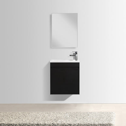22" V9017 Series Slice Wall Hung Vanity & Acrylic Basin (Black Oak)