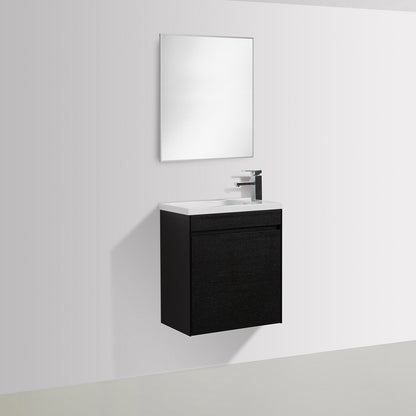 22" V9017 Series Slice Wall Hung Vanity & Acrylic Basin (Black Oak)
