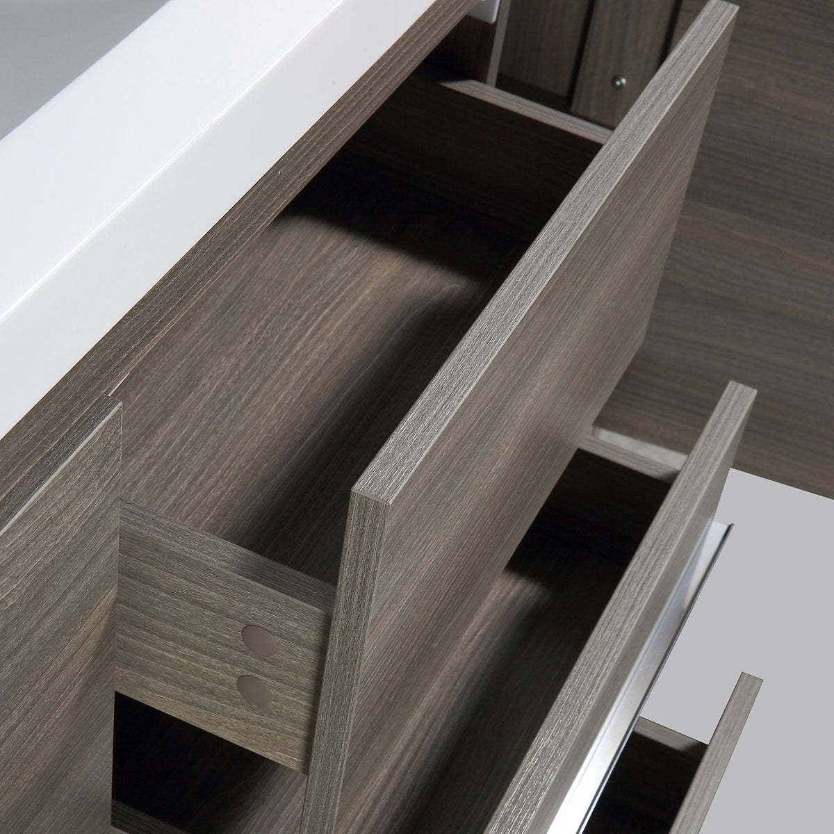 60" V9019 Allier Series Standing Vanity & Acrylic Basin Double Sink (Maple Grey）