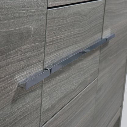 60" V9019 Allier Series Standing Vanity & Acrylic Basin Double Sink (Maple Grey）