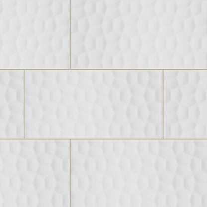 Adella Viso White Ceramic Tile - Textured