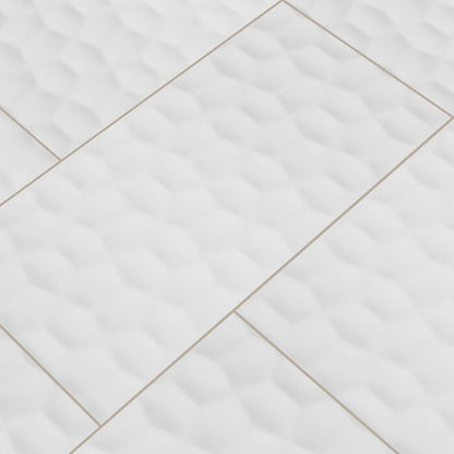 Adella Viso White Ceramic Tile - Textured